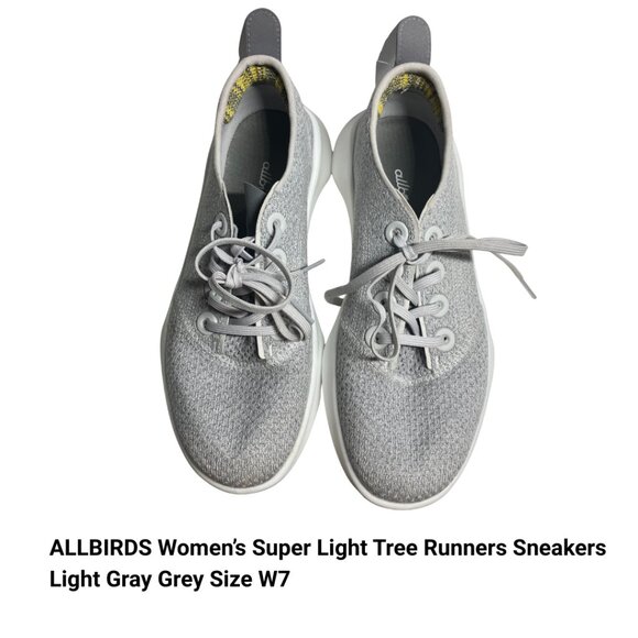 ALLBIRDS Women’s Tree Runners Sneakers Light Gray W7 Sustainable Comfort - Picture 2 of 11